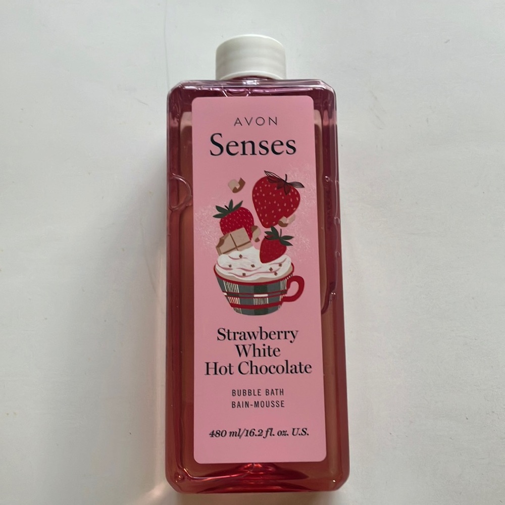 COPY - Avon Senses, Strawberry White Hot Chocolate scent, 16.2 fl oz